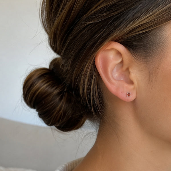 PENDIENTES GRANATE Y DIAMANTES