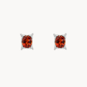 PENDIENTES GRANATE Y DIAMANTES