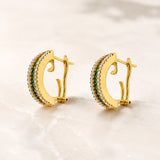 BRINCOS COM GRANADAS TSAVORITAS E DIAMANTES