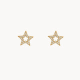 PENDIENTES ESTRELLA CON DIAMANTES BRILLANTES