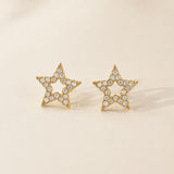 PENDIENTES ESTRELLA CON DIAMANTES BRILLANTES