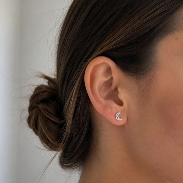 PENDIENTES LUNAS CON DIAMANTES