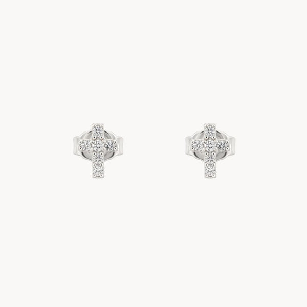 Diamond Cross Earrings
