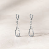 PENDIENTES LARGOS CON DIAMANTES FORMA LAGRIMA