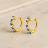 PENDIENTES AROS ZAFIROS Y DIAMANTES