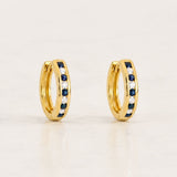 Sapphire and Diamond Hoop Earrings