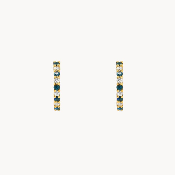 PENDIENTES AROS ZAFIROS Y DIAMANTES