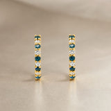 PENDIENTES AROS ZAFIROS Y DIAMANTES