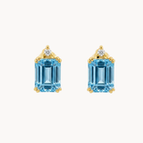 EMERALD-CUT AQUAMARINE AND DIAMOND EARRINGS