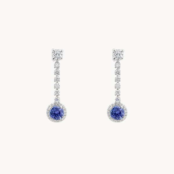 PENDIENTES ZAFIRO Y DIAMANTES