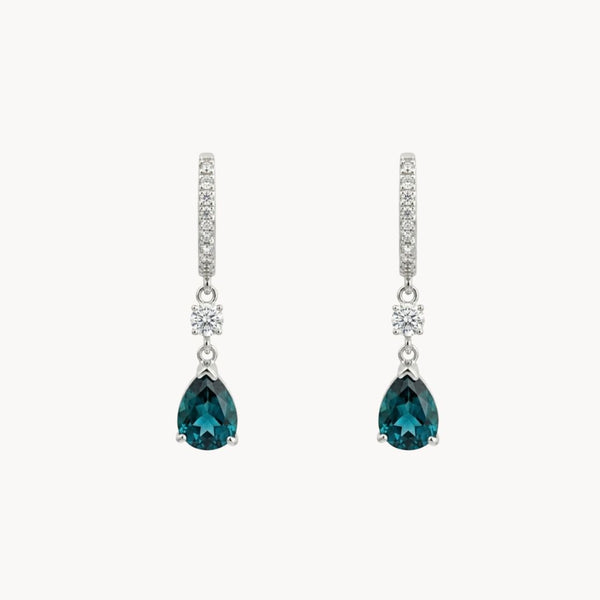 PENDIENTES ZAFIRO Y DIAMANTES