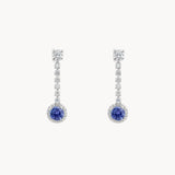 PENDIENTES ZAFIRO Y DIAMANTES