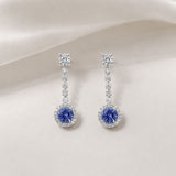 PENDIENTES ZAFIRO Y DIAMANTES