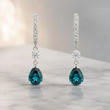 PENDIENTES ZAFIRO Y DIAMANTES