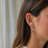 PENDIENTES ZAFIRO Y DIAMANTES