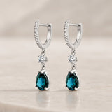 PENDIENTES ZAFIRO Y DIAMANTES