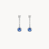 PENDIENTES LARGOS ZAFIROS Y DIAMANTES LIZZY