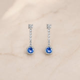 PENDIENTES LARGOS ZAFIROS Y DIAMANTES LIZZY