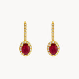 PENDIENTES RUBI Y DIAMANTES
