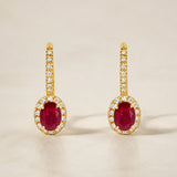 PENDIENTES RUBI Y DIAMANTES