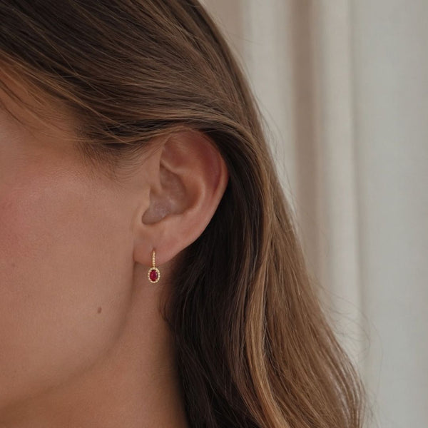PENDIENTES RUBI Y DIAMANTES