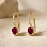 PENDIENTES RUBI Y DIAMANTES
