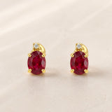 PENDIENTES RUBI Y DIAMANTES