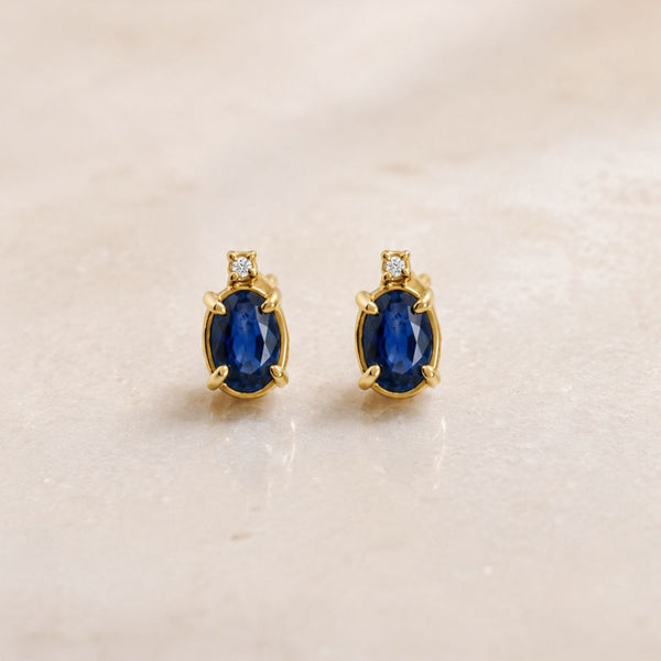 PENDIENTES ZAFIRO Y DIAMANTES