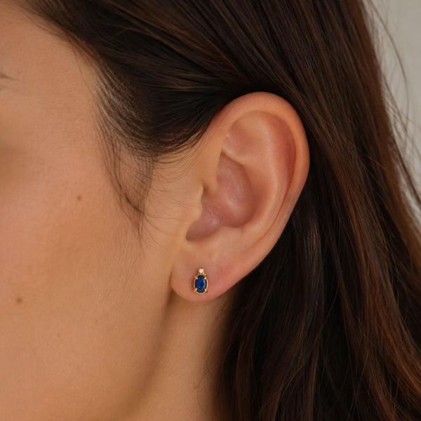 PENDIENTES ZAFIRO Y DIAMANTES