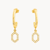 PENDIENTES HEXAGONOS CON DIAMANTES MACEY