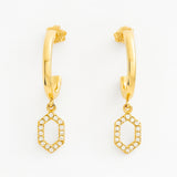 PENDIENTES HEXAGONOS CON DIAMANTES MACEY