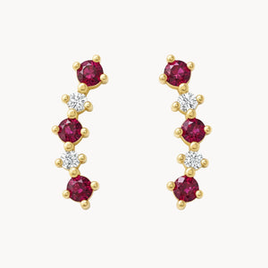 PENDIENTES TREPADORES RUBIES Y DIAMANTES RUTH