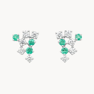 PENDIENTES ESMERALDAS Y DIAMANTES ANETA