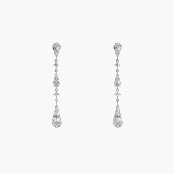 PENDIENTES LARGOS DE GOTA CON DIAMANTES