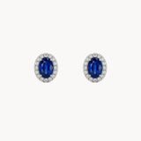 PENDIENTES ZAFIRO Y ORLA DE DIAMANTES
