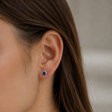 PENDIENTES ZAFIRO Y ORLA DE DIAMANTES