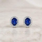 PENDIENTES ZAFIRO Y ORLA DE DIAMANTES