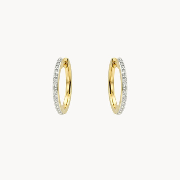 PENDIENTES BICOLOR AROS DIAMANTES