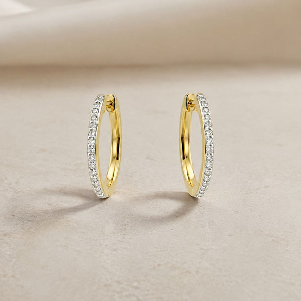 PENDIENTES BICOLOR AROS DIAMANTES