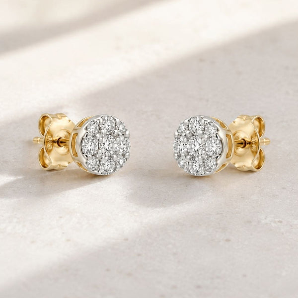 PENDIENTES BICOLOR CON DIAMANTES