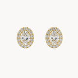PENDIENTES DIAMANTE OVAL CON ORLA DE DIAMANTES