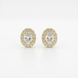 PENDIENTES DIAMANTE OVAL CON ORLA DE DIAMANTES