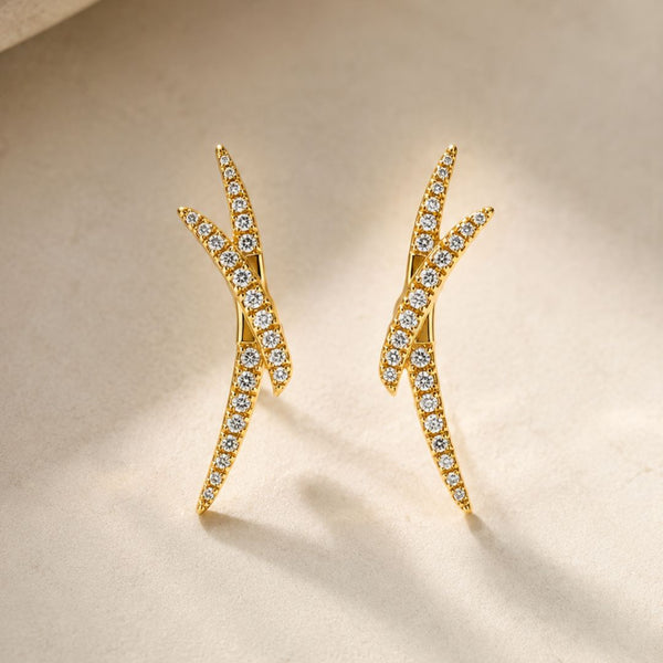 PENDIENTES LARGOS CON DIAMANTES