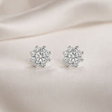 PENDIENTES FLOR BICOLOR CON DIAMANTES