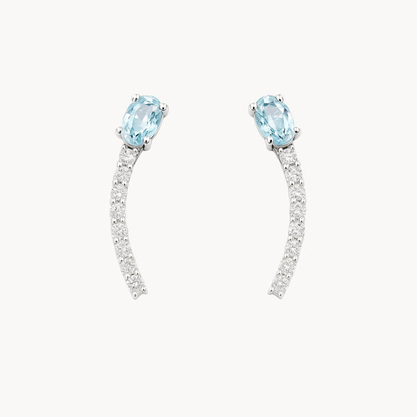 PENDIENTES AGUAMARINA Y DIAMANTES VITTORIA