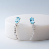 PENDIENTES AGUAMARINA Y DIAMANTES VITTORIA