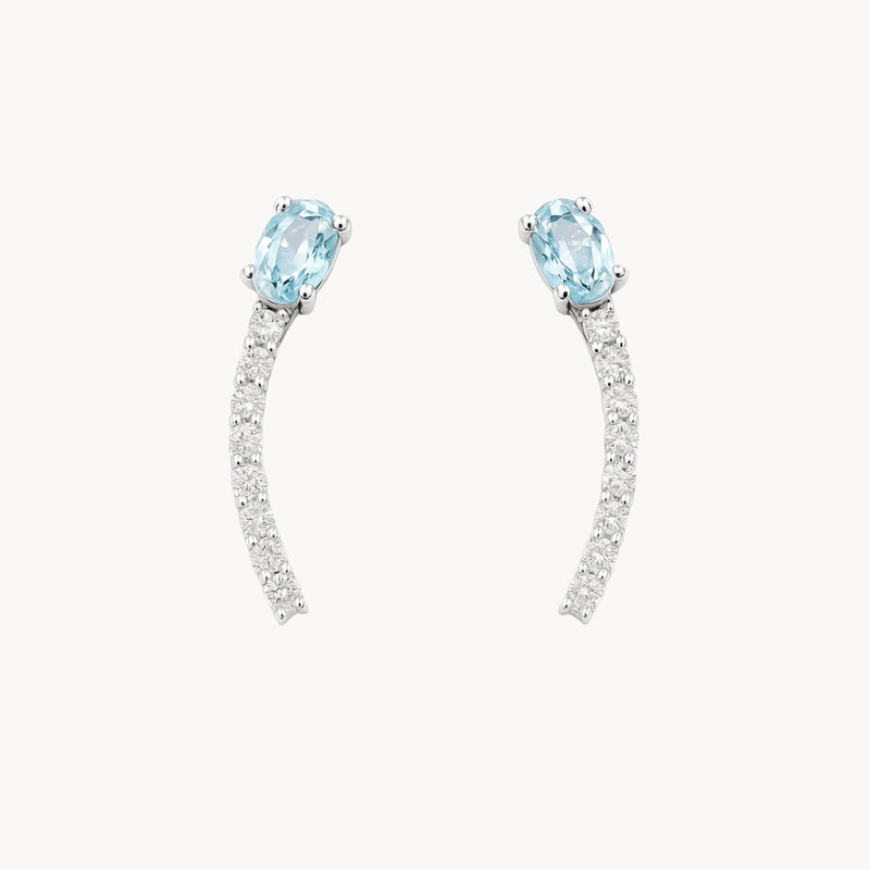 PENDIENTES AGUAMARINA Y DIAMANTES VITTORIA