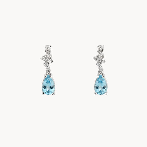 Aquamarine and Diamond Earrings