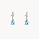 Brincos de água-marinha e diamantes