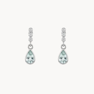 PENDIENTES AGUAMARINA Y DIAMANTES